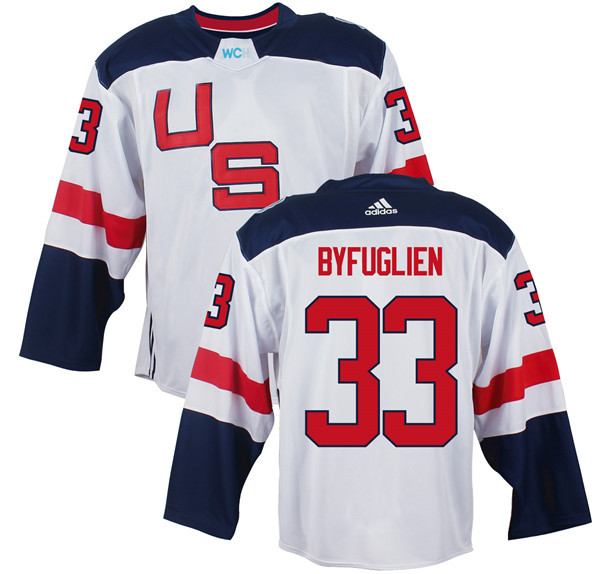 Men's Team USA #33 Dustin Byfuglien White 2016 World Cup of Hockey Game Jersey