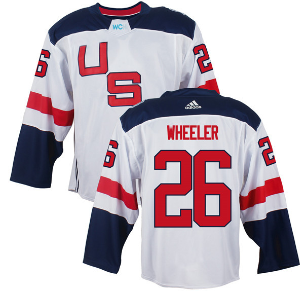 Men's Team USA #26 Blake Wheeler White 2016 World Cup of Hockey Game Jersey