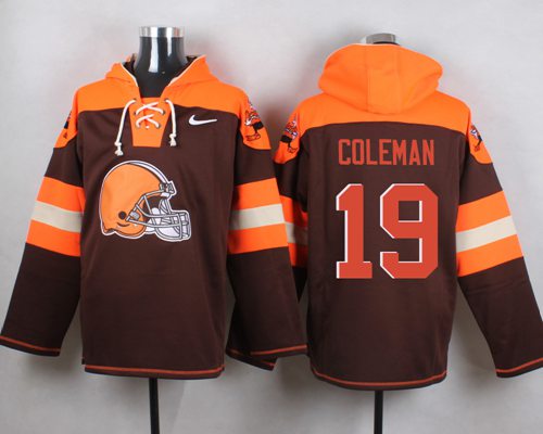 Nike Browns #19 Corey Coleman Brown Player Pullover NFL Hoodie