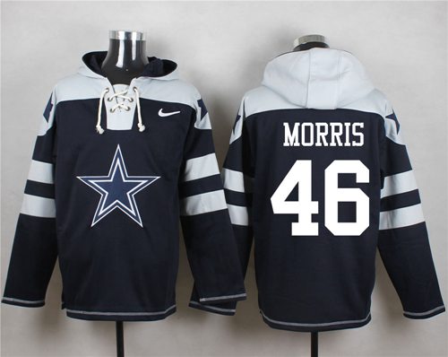 Nike Cowboys #46 Alfred Morris Navy Blue Player Pullover NFL Hoodie