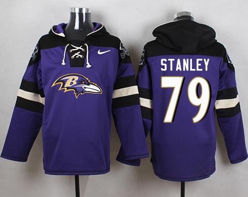 Nike Ravens #79 Ronnie Stanley Purple Player Pullover NFL Hoodie