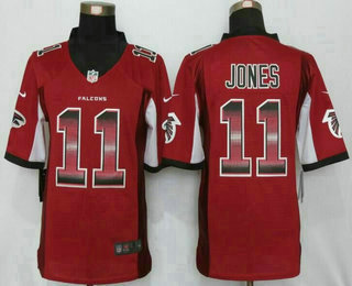 Men's Atlanta Falcons #11 Julio Jones Red Strobe 2015 NFL Nike Fashion Jersey