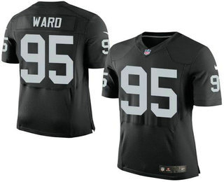 Men's Oakland Raiders #95 Jihad Ward Black Team Color NFL Nike Elite Jersey