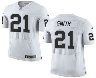 Men's Oakland Raiders #21 Sean Smith White Road 2015 NFL Nike Elite Jersey