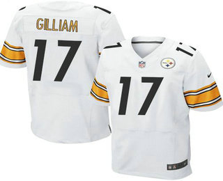 Men's Pittsburgh Steelers #17 Joe Gilliam White Road NFL Nike Elite Jersey