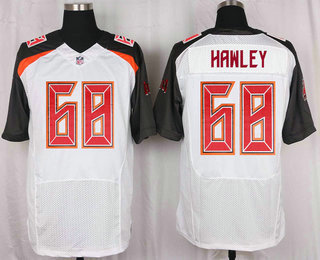 Men's Tampa Bay Buccaneers #68 Joe Hawley White Road NFL Nike Elite Jersey