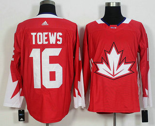 Men's Team Canada #16 Jonathan Toews Red 2016 World Cup of Hockey Game Jersey