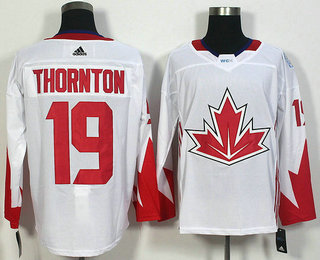 Men's Team Canada #19 Joe Thornton White 2016 World Cup of Hockey Game Jersey