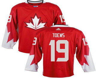 Team Canada Men's #19 Jonathan Toews Red 2016 World Cup Stitched NHL Jersey