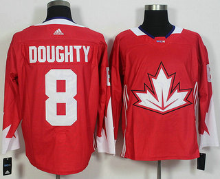 Men's Team Canada #8 Drew Doughty Red 2016 World Cup of Hockey Game Jersey