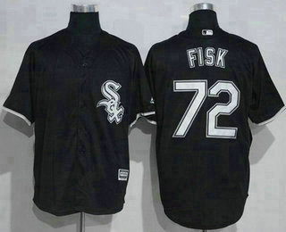 Men's Chicago White Sox #72 Carlton Fisk Black New Cool Base Stitched MLB Jersey