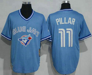 Men's Toronto Blue Jays #11 Kevin Pillar Light Blue Pullover Majestic Cool Base Cooperstown Collection Jersey