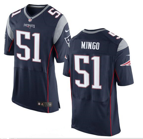 Men's New England Patriots #51 Barkevious Mingo NEW Navy Blue Team Color Stitched NFL Nike Elite Jersey