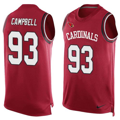 Men's Arizona Cardinals #93 Calais Campbell Red Hot Pressing Player Name & Number Nike NFL Tank Top Jersey