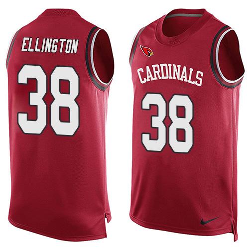 Men's Arizona Cardinals #38 Andre Ellington Red Hot Pressing Player Name & Number Nike NFL Tank Top Jersey