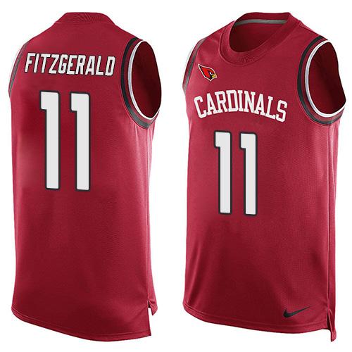 Men's Arizona Cardinals #11 Larry Fitzgerald Red Hot Pressing Player Name & Number Nike NFL Tank Top Jersey