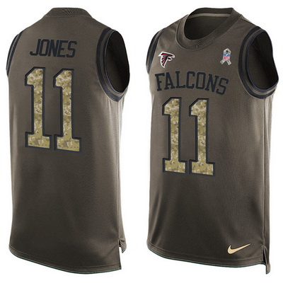 Men's Atlanta Falcons #11 Julio Jones Green Salute to Service Hot Pressing Player Name & Number Nike NFL Tank Top Jersey