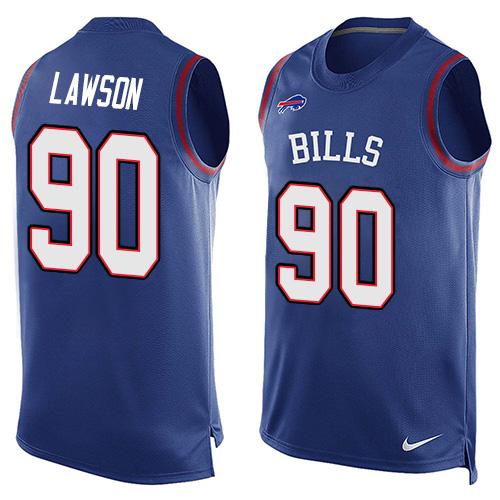 Men's Buffalo Bills #90 Shaq Lawson Royal Blue Hot Pressing Player Name & Number Nike NFL Tank Top Jersey