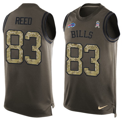 Men's Buffalo Bills #83 Andre Reed Green Salute to Service Hot Pressing Player Name & Number Nike NFL Tank Top Jersey