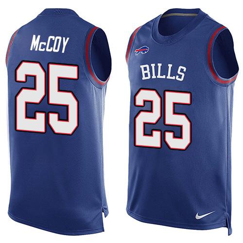 Men's Buffalo Bills #25 LeSean McCoy Royal Blue Hot Pressing Player Name & Number Nike NFL Tank Top Jersey