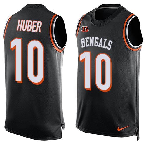 Men's Cincinnati Bengals #10 Kevin Huber Black Hot Pressing Player Name & Number Nike NFL Tank Top Jersey