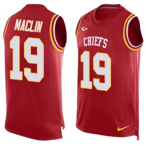 Men's Kansas City Chiefs #19 Jeremy Maclin Red Hot Pressing Player Name & Number Nike NFL Tank Top Jersey