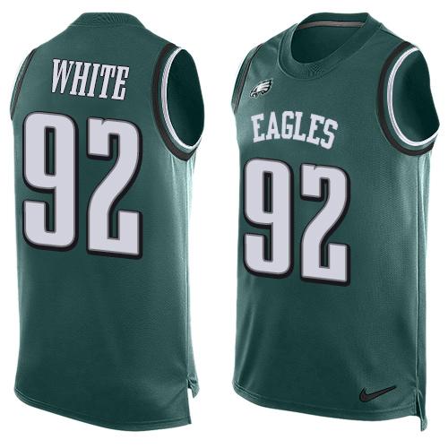 Men's Philadelphia Eagles #92 Reggie White Midnight Green Hot Pressing Player Name & Number Nike NFL Tank Top Jersey