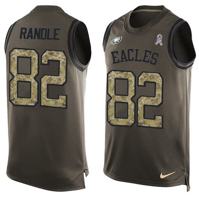 Men's Philadelphia Eagles #82 Rueben Randle Green Salute to Service Hot Pressing Player Name & Number Nike NFL Tank Top Jersey