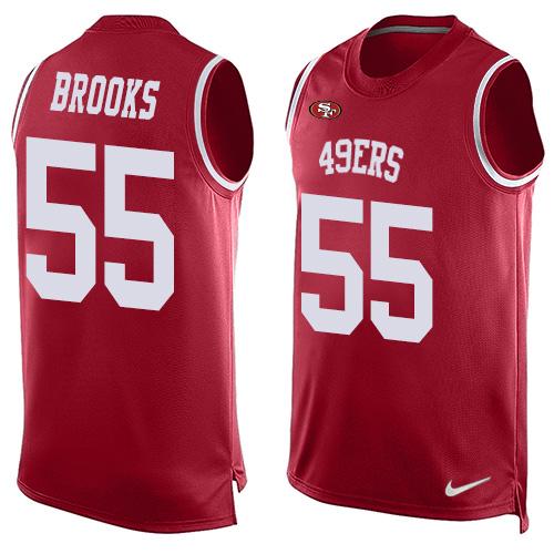 Men's San Francisco 49ers #55 Ahmad Brooks Red Hot Pressing Player Name & Number Nike NFL Tank Top Jersey