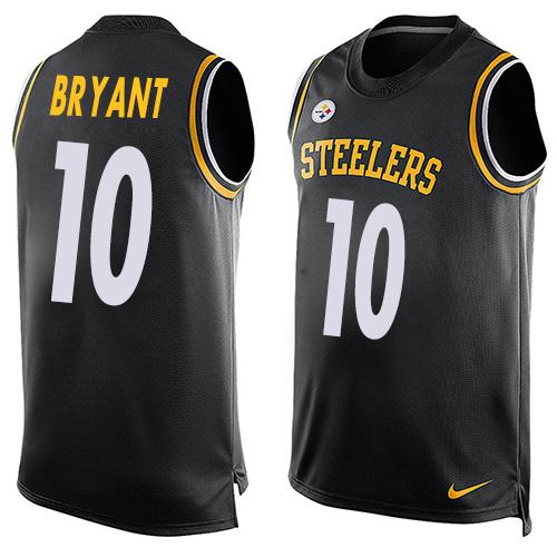 Men's Pittsburgh Steelers #10 Martavis Bryant Black Hot Pressing Player Name & Number Nike NFL Tank Top Jersey