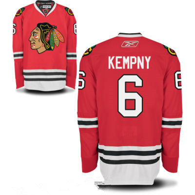 Mens Chicago Blackhawks #6 Michal Kempny Red Home Hockey Stitched NHL Jersey