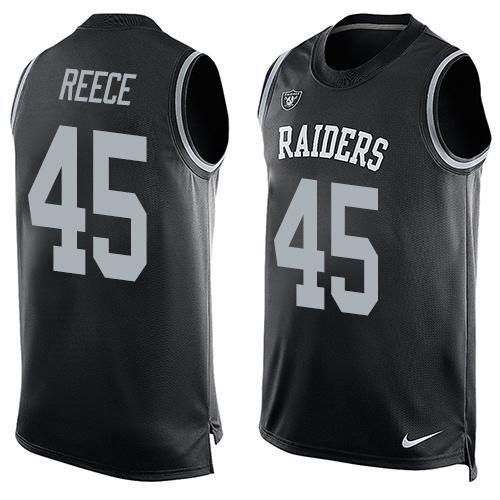 Men's Oakland Raiders 45 Marcel Reece Nike Black Printed Player Name & Number Tank Top