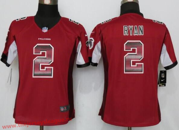 Women's Atlanta Falcons #2 Matt Ryan Red Stitched NFL 2015 Nike Strobe Fashion Jersey