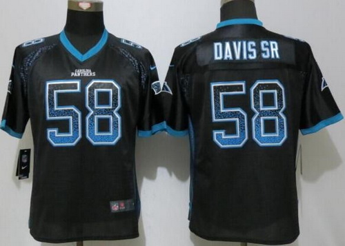 Women's Carolina Panthers #58 Thomas Davis Sr Black Drift Fashion NFL Nike Jersey