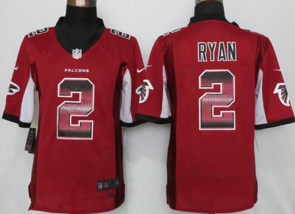 Men's Atlanta Falcons #2 Matt Ryan Red Stitched NFL 2015 Nike Strobe Fashion Jersey