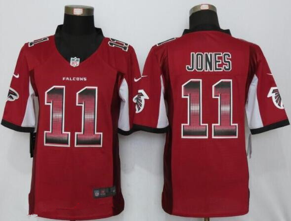 Men's Atlanta Falcons #11 Julio Jones Red Stitched NFL 2015 Nike Strobe Fashion Jersey