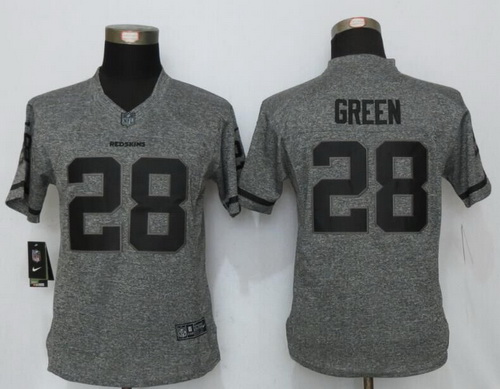 Women's Washington Redskins #28 Darrell Green Retired Gray Gridiron Stitched NFL Nike Limited Jersey