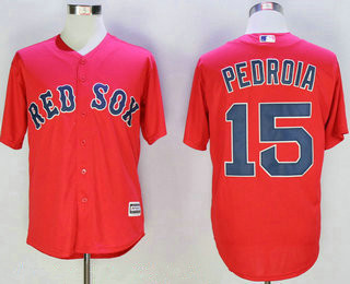 Men's Boston Red Sox #15 Dustin Pedroia Red New Cool Base Jersey