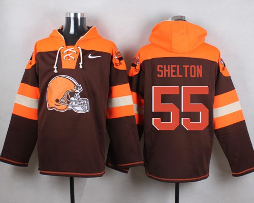 Nike Browns #55 Danny Shelton Brown Player Pullover NFL Hoodie