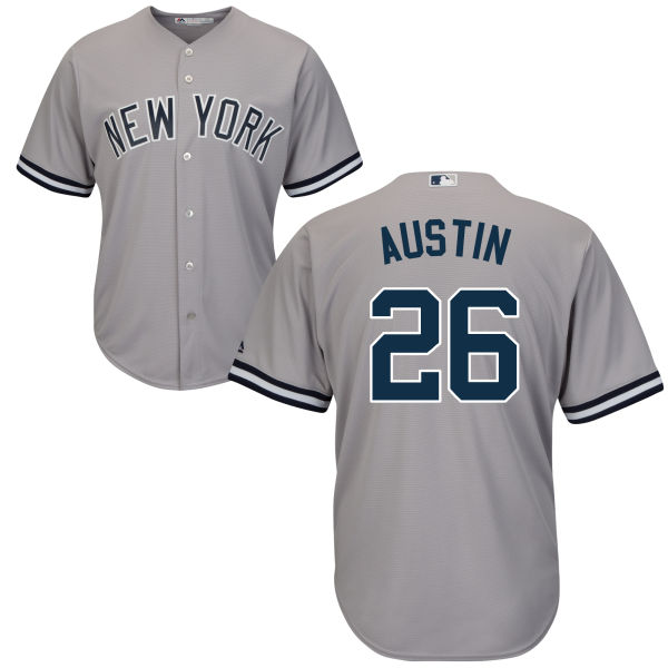 Men's New York Yankees #26 Tyler Austin Gray Road Stitched MLB Majestic Cool Base Jersey