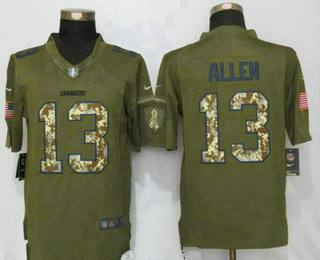 Men's San Diego Chargers #13 Keenan Allen Green Salute To Service Stitched NFL Nike Limited Jersey