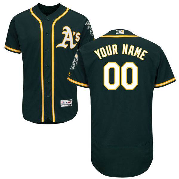 Mens Oakland Athletics Green Customized Flexbase Majestic MLB Collection Jersey