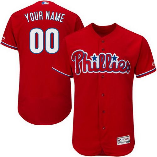 Men's Philadelphia Phillies Customized Red 2016 Flexbase Majestic Collection Baseball Jersey