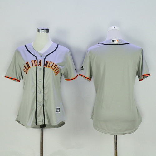 Women's San Francisco Giants Blank Gray Road Stitched MLB Majestic Cool Base Jersey