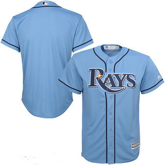 Youth Tampa Bay Rays Blank Majestic Light Blue Alternate Cool Base Jersey