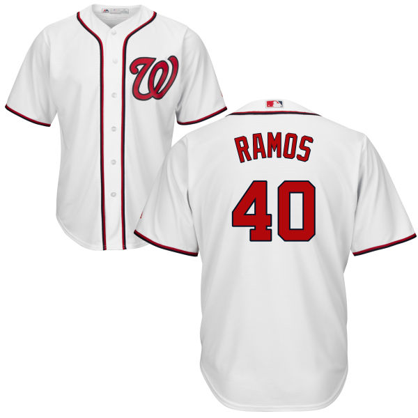 Youth Washington Nationals #40 Wilson Ramos Majestic White Cool Base Player Jersey