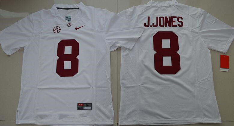 Men's Alabama Crimson Tide #8 Julio Jones White Limited Stitched College Football Nike NCAA Jersey