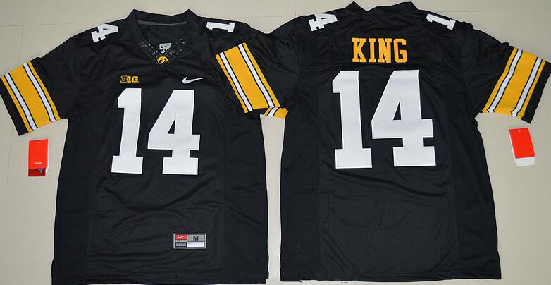 Men's Iowa Hawkeyes #14 Desmond King Black Limited Stitched College Football Nike NCAA Jersey