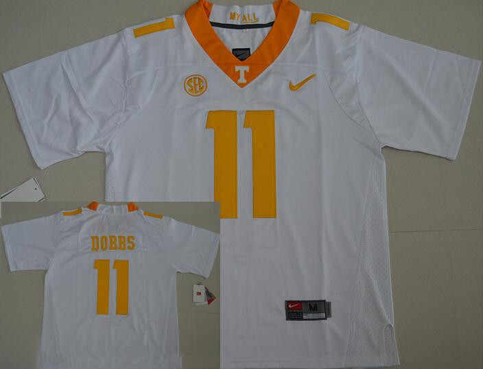 Men's Tennessee Volunteers #11 Joshua Dobbs White Stitched NCAA Nike College Football Jersey