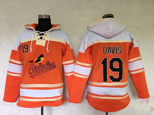 Men's Baltimore Orioles #19 Chris Davis Orange Baseball MLB Hoodie